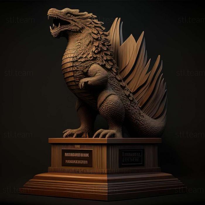 3D model godzilla on stand (STL)